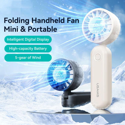 USAMS ZB352 Digital Display Folding Handheld Mini Fan(Black)