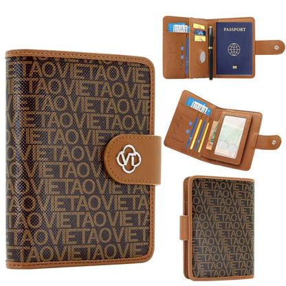 Porte-cartes passeport multifonctionnel en cuir VIETAO VT-ZP-240 (café)