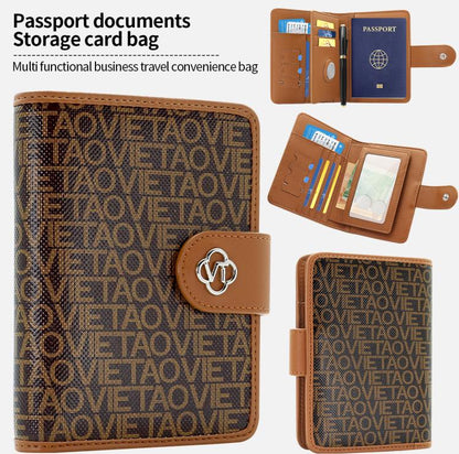 Porte-cartes passeport multifonctionnel en cuir VIETAO VT-ZP-240 (café)