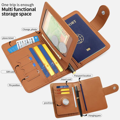Porte-cartes passeport multifonctionnel en cuir VIETAO VT-ZP-240 (café)