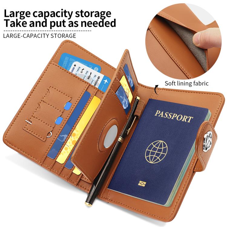 Porte-cartes passeport multifonctionnel en cuir VIETAO VT-ZP-240 (café)