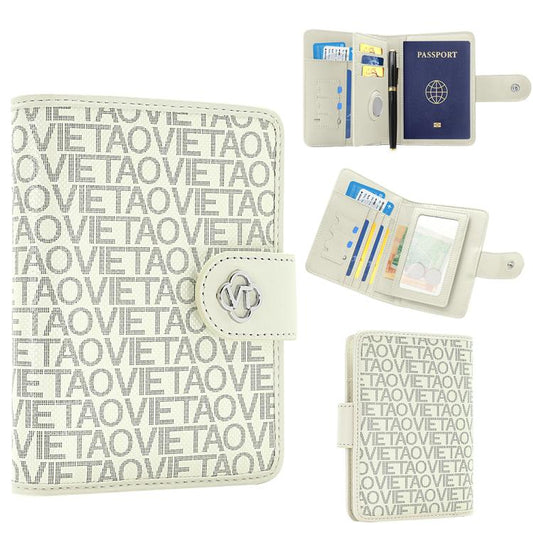 VIETAO VT-ZP-240 Multifunctional Leather Passport Card Holder(Creamy White)