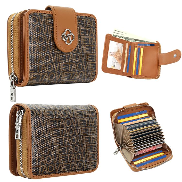 VIETAO VT-ZP-241 Multifunctional Leather Card Holder Wallet(Coffee)