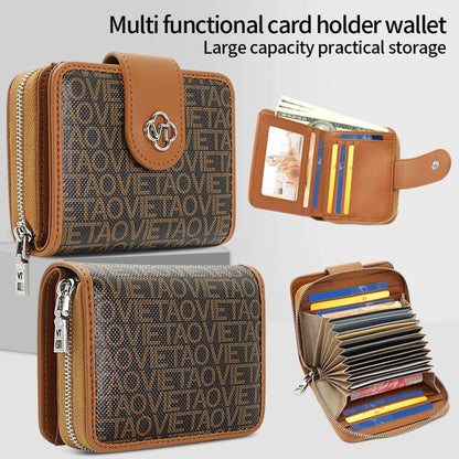 VIETAO VT-ZP-241 Multifunctional Leather Card Holder Wallet(Coffee)