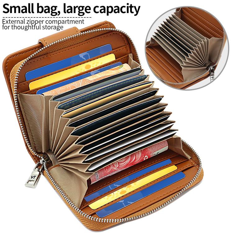 VIETAO VT-ZP-241 Multifunctional Leather Card Holder Wallet(Coffee)