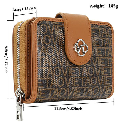 VIETAO VT-ZP-241 Multifunctional Leather Card Holder Wallet(Coffee)