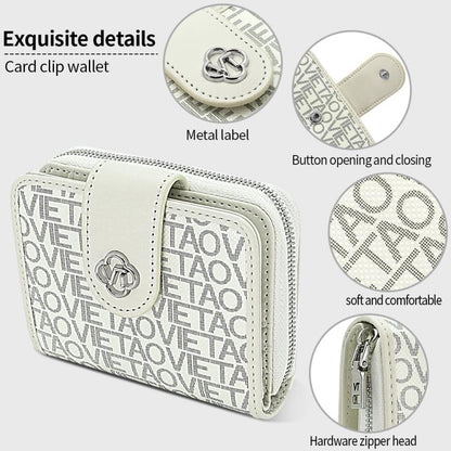 VIETAO VT-ZP-241 Multifunctional Leather Card Holder Wallet(Creamy White)