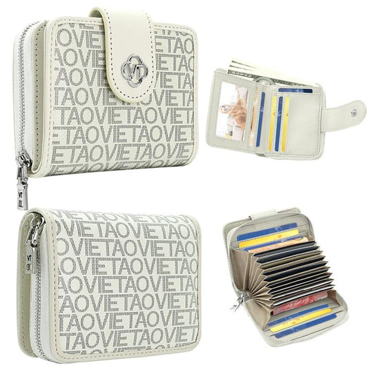 VIETAO VT-ZP-241 Multifunctional Leather Card Holder Wallet(Creamy White)