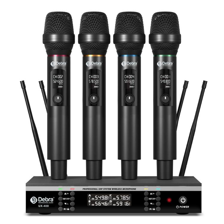 DEBRA UX-400 UHF Wireless Rechargeable Microphone System 4-in-1(US Plug)