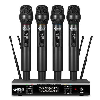 DEBRA UX-400 UHF Wireless Rechargeable Microphone System 4-in-1(AU Plug)