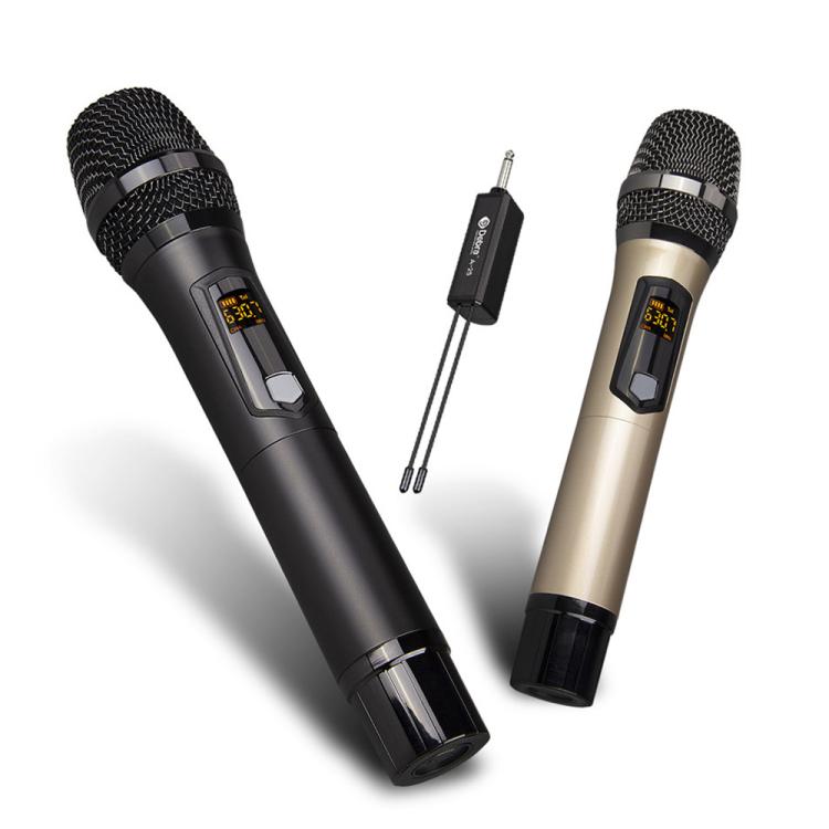 DEBRA A-25 UHF Wireless Rechargeable Microphone System for Stage KTV, Model:One Mic(Gold)