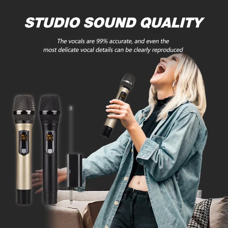 DEBRA A-25 UHF Wireless Rechargeable Microphone System for Stage KTV, Model:One Mic(Gold)