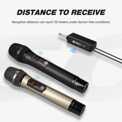 DEBRA A-25 UHF Wireless Rechargeable Microphone System for Stage KTV, Model:One Mic(Gold)