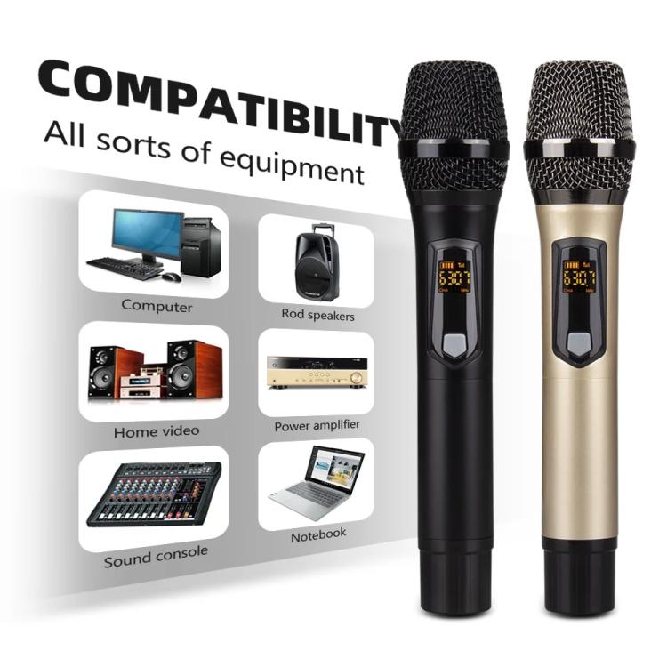 DEBRA A-25 UHF Wireless Rechargeable Microphone System for Stage KTV, Model:One Mic(Gold)