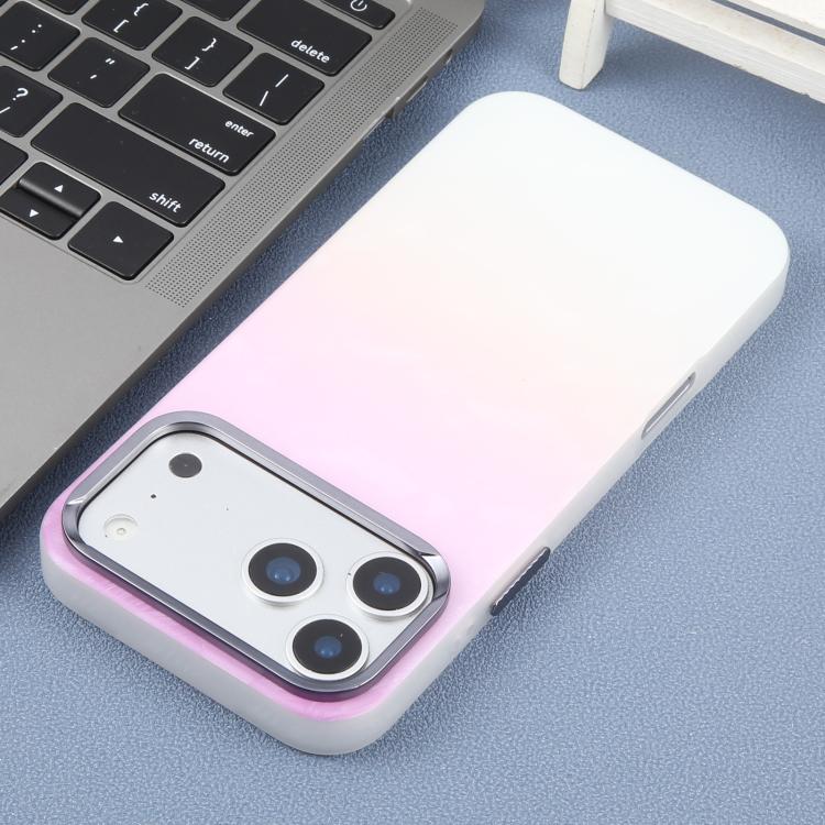 For iPhone 17 Pro Max DFANS DESIGN Cloud Series Feather Texture Shockproof Phone Case(Gradient Pink)