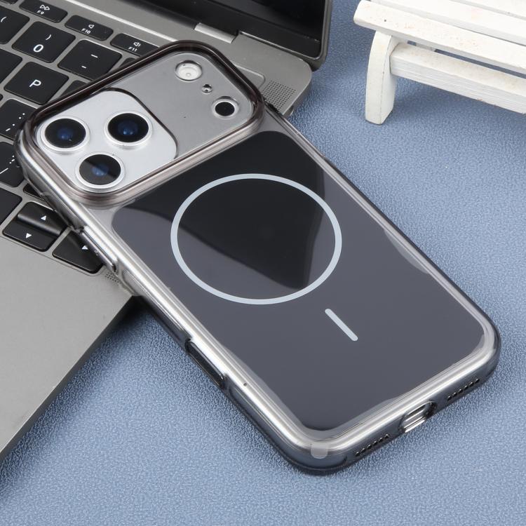 For iPhone 17 Pro Max DFANS DESIGN Original Series PC Transparent Thin Circle MagSafe Phone Case(Black)
