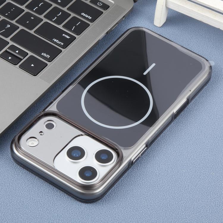 For iPhone 17 Pro Max DFANS DESIGN Original Series PC Transparent Thin Circle MagSafe Phone Case(Black)