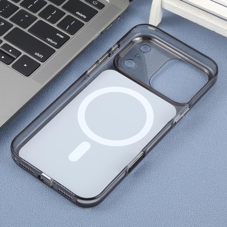 For iPhone 17 Pro Max DFANS DESIGN Original Series PC Transparent Thin Circle MagSafe Phone Case(Black)