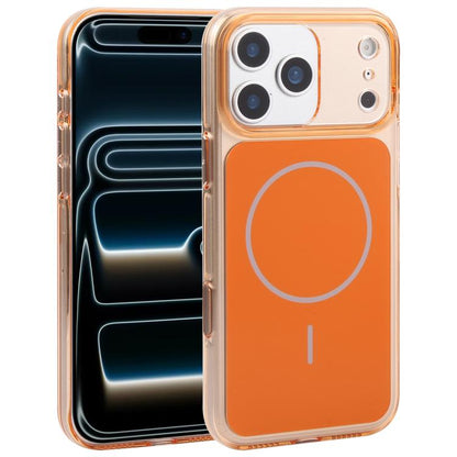 For iPhone 17 Pro Max DFANS DESIGN Original Series PC Transparent Thin Circle MagSafe Phone Case(Orange)