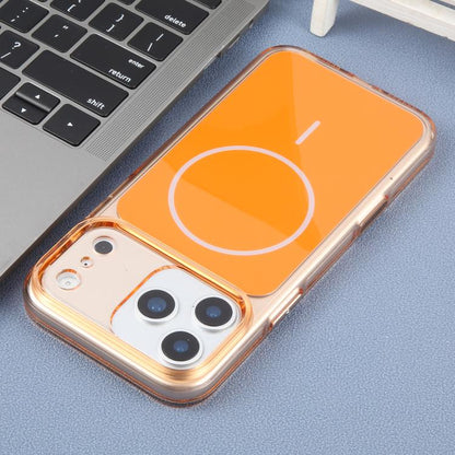 For iPhone 17 Pro Max DFANS DESIGN Original Series PC Transparent Thin Circle MagSafe Phone Case(Orange)