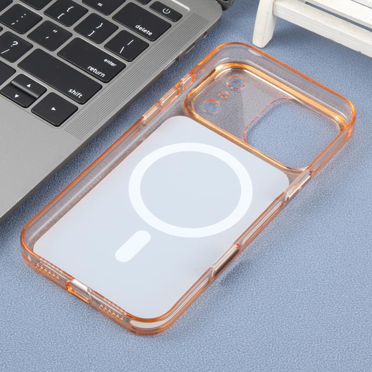 For iPhone 17 Pro Max DFANS DESIGN Original Series PC Transparent Thin Circle MagSafe Phone Case(Orange)
