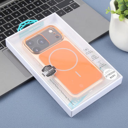For iPhone 17 Pro Max DFANS DESIGN Original Series PC Transparent Thin Circle MagSafe Phone Case(Orange)