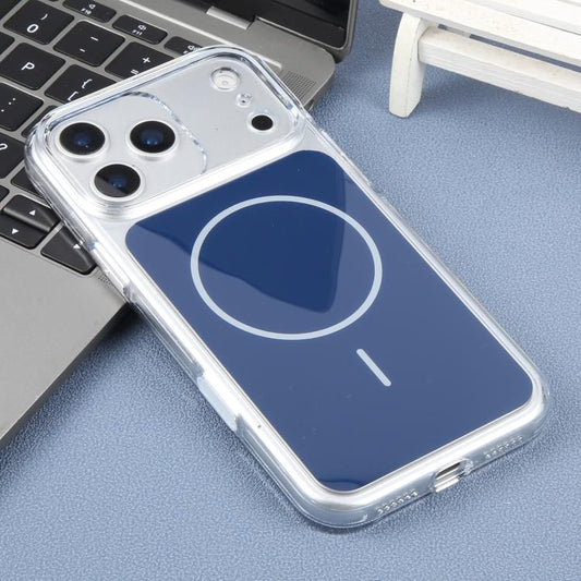 For iPhone 17 Pro Max DFANS DESIGN Original Series PC Transparent Thin Circle MagSafe Phone Case(Blue)