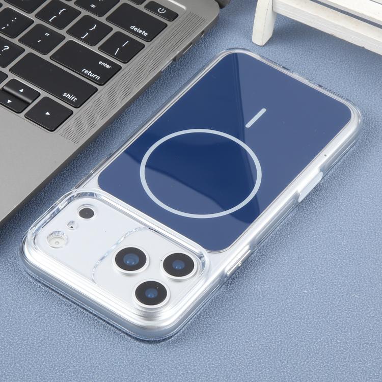For iPhone 17 Pro Max DFANS DESIGN Original Series PC Transparent Thin Circle MagSafe Phone Case(Blue)