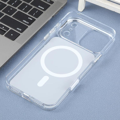 For iPhone 17 Pro Max DFANS DESIGN Original Series PC Transparent Thin Circle MagSafe Phone Case(Blue)