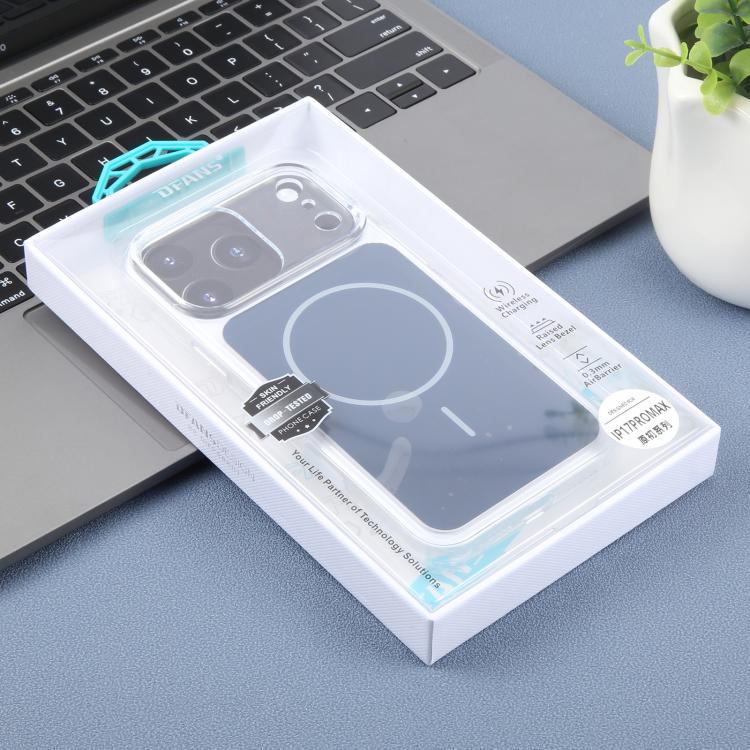 For iPhone 17 Pro Max DFANS DESIGN Original Series PC Transparent Thin Circle MagSafe Phone Case(Blue)