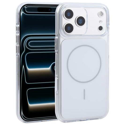 For iPhone 17 Pro Max DFANS DESIGN Original Series PC Transparent Thin Circle MagSafe Phone Case(White)