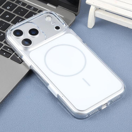 For iPhone 17 Pro Max DFANS DESIGN Original Series PC Transparent Thin Circle MagSafe Phone Case(White)