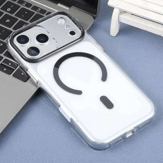 For iPhone 17 Pro Max DFANS DESIGN Rainbow Series MagSafe Magnetic Transparent Phone Case(Black)