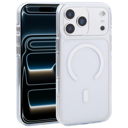 For iPhone 17 Pro Max DFANS DESIGN Rainbow Series MagSafe Magnetic Transparent Phone Case(White)