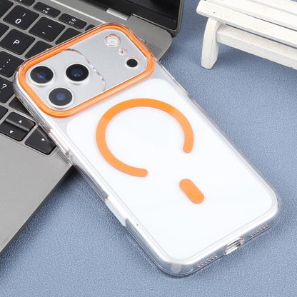For iPhone 17 Pro Max DFANS DESIGN Rainbow Series MagSafe Magnetic Transparent Phone Case(Orange)