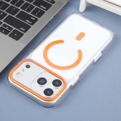 For iPhone 17 Pro Max DFANS DESIGN Rainbow Series MagSafe Magnetic Transparent Phone Case(Orange)