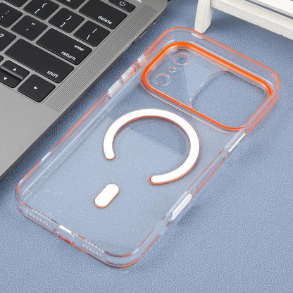 For iPhone 17 Pro Max DFANS DESIGN Rainbow Series MagSafe Magnetic Transparent Phone Case(Orange)