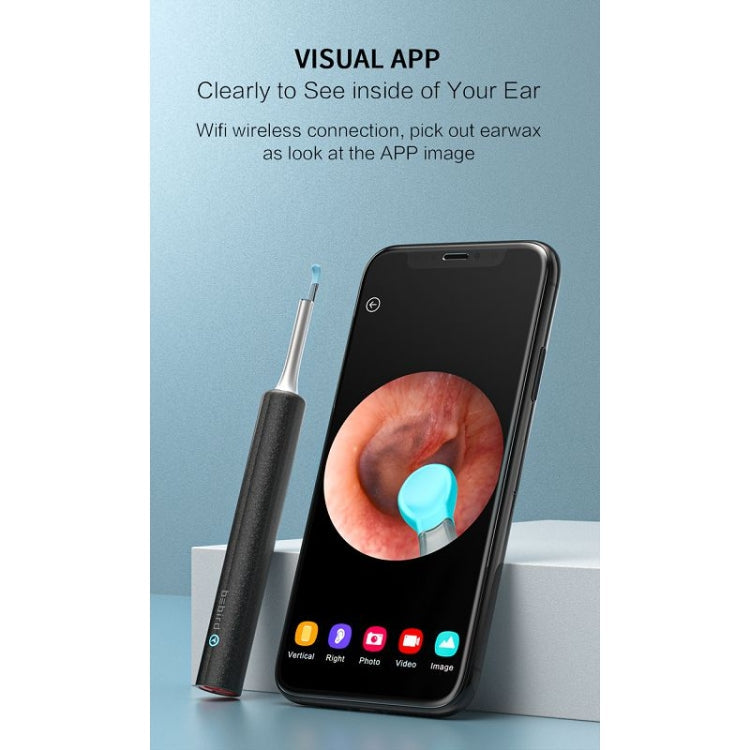 Bebird C3 Pro 2.4G 3.5mm Wireless Wifi High-definition Visual Ear Spoon 3 Million Pixels Out Ear Visual Ear Spoon(Black)