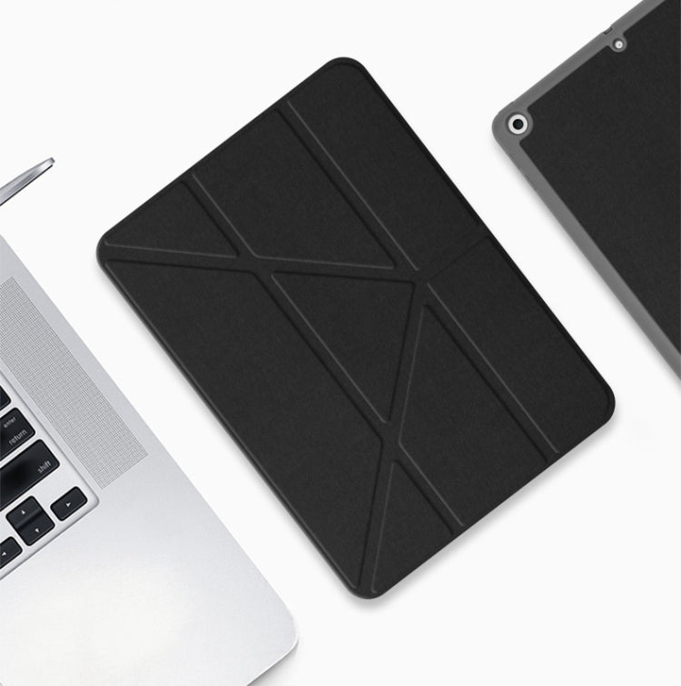 Étui de tablette en cuir intelligent Mutural Multi-fold pour iPad Air 2022 / 2020 10.9 (noir)