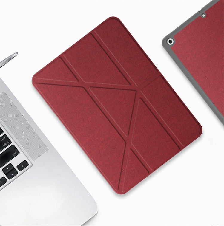 Étui Mutural intelligent en cuir pliable pour tablette iPad Air 2022 / 2020 10.9 (Rouge)