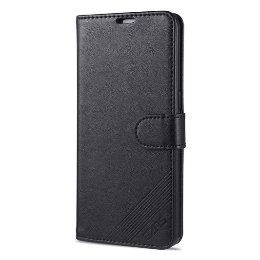 For OPPO F17 Pro / A93 AZNS Sheepskin Texture Horizontal Flip Leather Case with Holder & Card Slots & Wallet(Black)