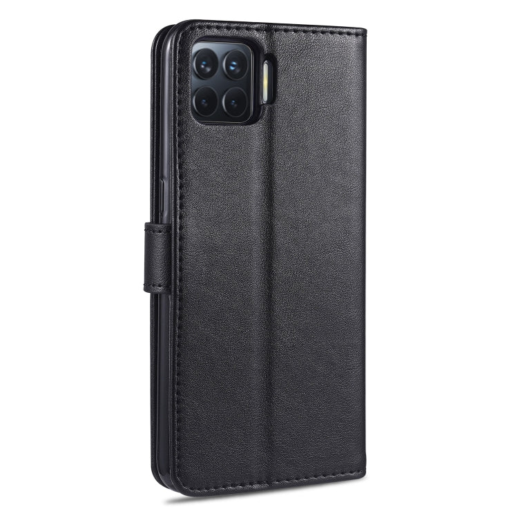For OPPO F17 Pro / A93 AZNS Sheepskin Texture Horizontal Flip Leather Case with Holder & Card Slots & Wallet(Black)