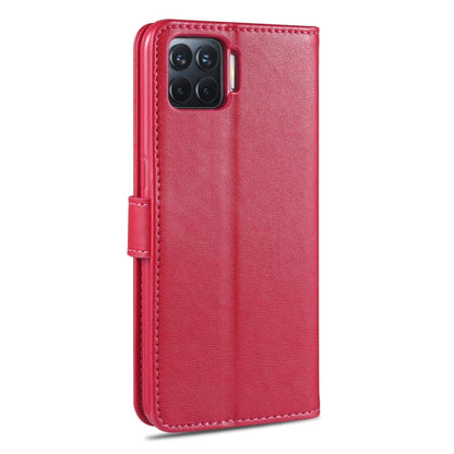 For OPPO F17 Pro / A93 AZNS Sheepskin Texture Horizontal Flip Leather Case with Holder & Card Slots & Wallet(Red)