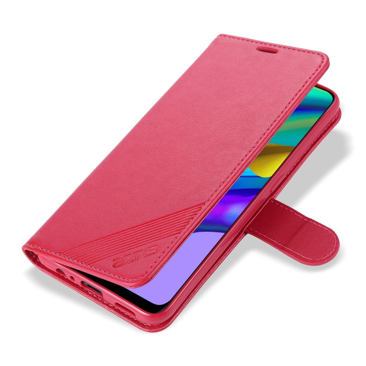 For OPPO F17 Pro / A93 AZNS Sheepskin Texture Horizontal Flip Leather Case with Holder & Card Slots & Wallet(Red)