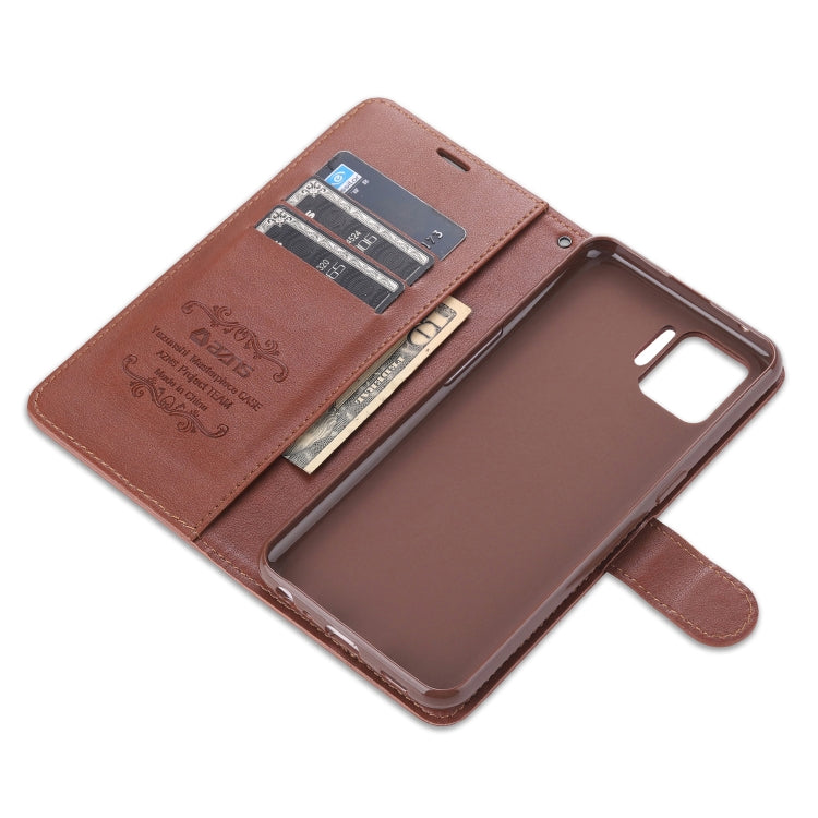 For OPPO F17 Pro / A93 AZNS Sheepskin Texture Horizontal Flip Leather Case with Holder & Card Slots & Wallet(Red)