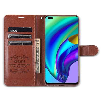 For OPPO F17 Pro / A93 AZNS Sheepskin Texture Horizontal Flip Leather Case with Holder & Card Slots & Wallet(Brown)