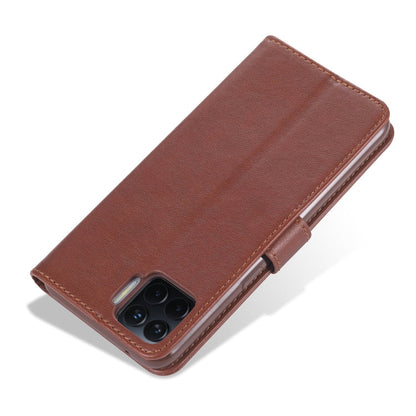 For OPPO F17 Pro / A93 AZNS Sheepskin Texture Horizontal Flip Leather Case with Holder & Card Slots & Wallet(Brown)