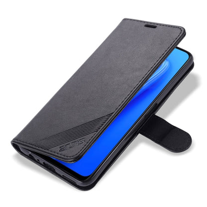 For OPPO Realme 7 4G AZNS Sheepskin Texture Horizontal Flip Leather Case with Holder & Card Slots & Wallet(Black)