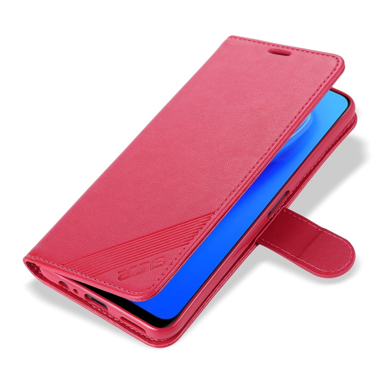 For OPPO Realme 7 4G AZNS Sheepskin Texture Horizontal Flip Leather Case with Holder & Card Slots & Wallet(Red)