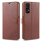 Pour OPPO Realme 7 4G AZNS Coque en cuir à rabat horizontal avec texture peau de mouton, support, fentes pour cartes et portefeuille (marron)